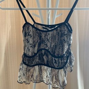 Urban Outfitters Ruffled snake print top